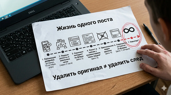 Инфографика: Удалить оригинал — не значит удалить след.