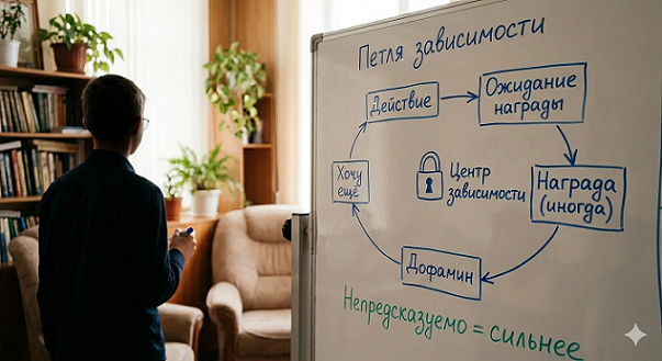 Инфографика: Петля зависимости в играх
