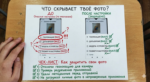 Инфографика: Размещение фото в интернете. Риски