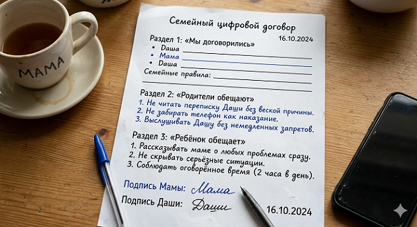 Инфографика: Цифровой семейный договор